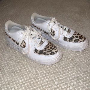 Custom Cheetah Print Air Force 1s